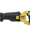 Heavy Hitter 60v Max Cordless Reciprocating Saw with quick clamp, side view showcasing tool design and handle grip.