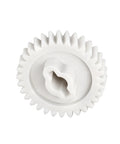 Beefed-Up Garage Door Opener Helical Drive Gear Replacement for Overhead Door Models 456 556 561 and 656, white gear close-up