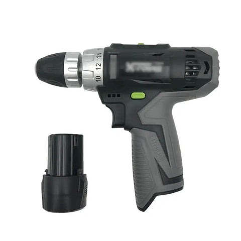 Slick Rechargeable Two Speed Electric Drill And Precision Screwdriver Combo Kit featuring a compact cordless design and a lithium battery.