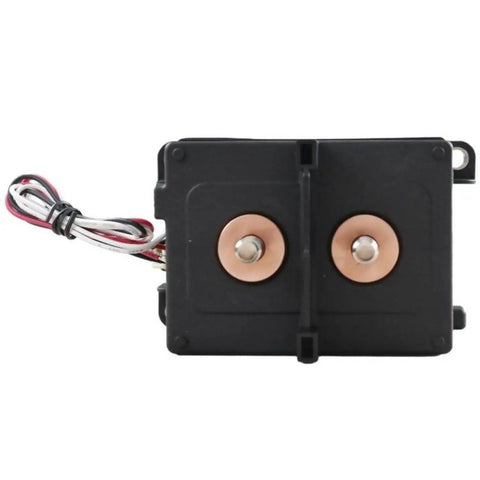 Boss Grade High Voltage DC Contactor With Ceramic Hermetic Seal And 350 Amp Circuit Capacity At 2500 Volt For EV Charging Solar Wind Power And ESS Builds, front view with copper terminals and wiring.