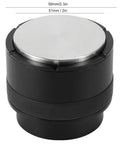Pro Grade 51mm Coffee Distributor Leveler Heavy Duty Stainless Steel Espresso Tool with a sleek black and silver design