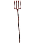 Adjustable Halloween Pitch Fork Prop Accessory For Cosplay And Theatrical Use, Red Plastic Farm Style Fork With Silver Finish
