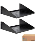 Tough As Nails Ventilated Steel Cantilever Rack Shelf For 19 Inch Server Cabinet Network Equipment Heavy Duty Two Pack.