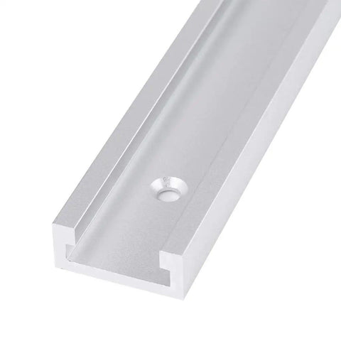 Hella Tough Aluminum T Slot Track Rail 300Mm And 400Mm Lengths close-up view showing extrusion and hole for mounting.