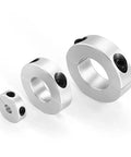Heavy Duty Aluminum Alloy Fixed Locking Limit Ring 15mm Fits 6 To 20mm Shaft Double Split Design Includes Screws in three sizes