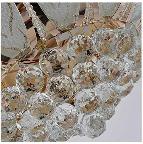 Close-up of the Fresh Crystal Lotus Frame featuring shimmering crystal beads on the Top Notch 52 Inch Gold Ceiling Fan With Light.