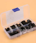 260Pcs Manganese Steel Lock Washers Set With Assorted Split Lock Washers For Mechanical Projects And DIY Repairs Durable 65 Mn Steel Heavy Duty Hardware Kit In Clear Plastic Storage Box, black washers in organizer