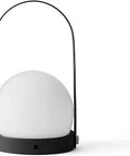 Carrie Portable LED Lamp with Warm Dimmable Light for Indoor and Outdoor Use Rechargeable Battery Matte Black Finish