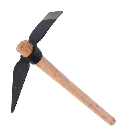Beast Garden Hoe Pick Mattock Hand Tool For Digging Weeding Planting Seeding And Turning Soil with high carbon steel blade, wood handle