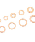 Rock Solid 200 Piece Copper Flat Washers Gasket Set M5 M6 M8 M10 M12 M14 OD 9 To 18 mm for Car and Home Repair That Get The Job Done Without Any Hassle for Real Men and Women Handling Daily Maintenance Tasks across the Country.