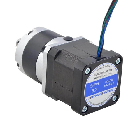 Nema 17 Stepper Motor With 39mm Length And 5 To 1 Planetary Gearbox, high torque low noise motor with built-in shaft coupling