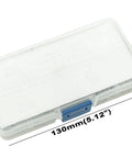 Plastic box for Beefy 304 Stainless Steel Cotter Pins Kit 300 Piece Split Pins Assortment with dimensions shown