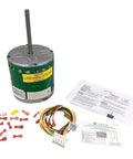 Replacement X13 Furnace Blower Motor One Third HP 208 to 230V Universal shown with wiring and instructions