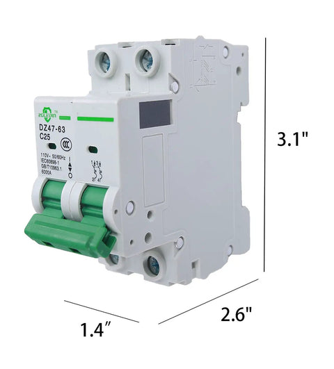 Miniature Circuit Breaker 3 Pack DZ47 63 110/240V 2 Pole 16A MCB For Home And Solar Installations DIN Rail Mounted Fast Trip Protection