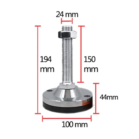 Heavy Duty Adjustable Leveler Feet Four Pack With Thick Non Slip Pvc Bottom Hella Sturdy For Kitchen Cabinets Workbenches And Tables, showing dimensions and design.