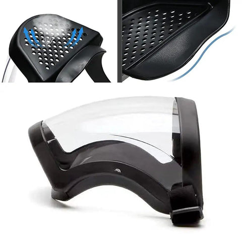 Full Face Cycling Shield 2 Pack Unisex Clear Splash Proof Eye Nose Mouth Guard No Fog No Splash Sand Headgear for Outdoor Rides