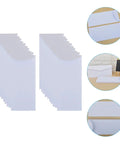 Stacks of 20 pack white paper envelopes for office and party invites thick paper with strong security reusable design shown in detail