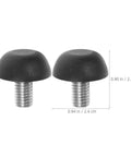 Two Heavy Duty M8 Adjustable Furniture Leveling Feet with Screw-In Legs, plastic and metal for tables, size markings shown