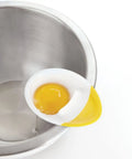 3 In 1 Egg Separator With Raised Edge And Non Slip Grip For Easy Cracking No Mess Drips Keeps Shells Out Of Batter Fits Any Bowl