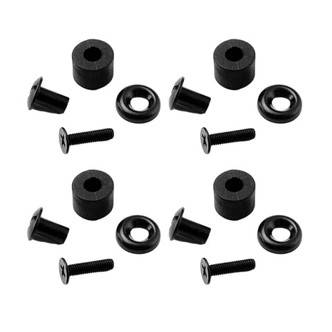 Four Rock Solid Packs Of Black Slotted Posts Cross Head Screws Perfect For Kydex Sheath Mounting Leather Tooling And Woodworking Builds Tight Grip Metal Fasteners Shop Grade Gear, assorted black screws and posts.