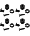 Four Rock Solid Packs Of Black Slotted Posts Cross Head Screws Perfect For Kydex Sheath Mounting Leather Tooling And Woodworking Builds Tight Grip Metal Fasteners Shop Grade Gear, showing black slotted screws and posts.