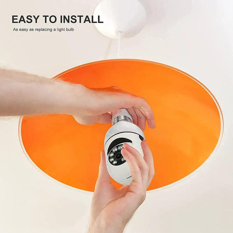Installing Wireless Light Bulb Security Camera With E27 Socket 1080P HD PTZ CCTV Auto Motion Tracking into ceiling socket