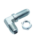 Two Piece Three Eighths Inch JIC Thirty Seven Degree Male Flare Bulkhead Elbow Hydraulic Steel Fitting For Air And Fluid Systems Such As Hydraulic Fluid ATV Isopropyl Alcohol Natural Gas Fuel Lubricants And Fresh Water, with nut