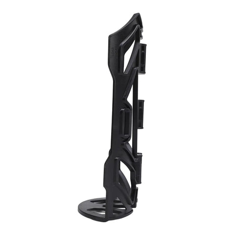 Side view of Front Fork Cage For Mountain Bikes, Solid Plastic Bottle Mount With Easy Installation Kit, Weather Resistant Design