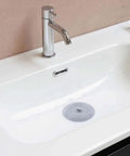 TKOWTB Bathtub Drain Stopper Silicone Drain Plug with Strong Suction Seal in a clean white bathtub.