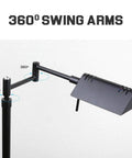Dimmable LED Pharmacy Floor Lamp With Full Range Dimming And 360 Degree Swing Arms, Adjustable Height Standing Lamp in Black