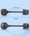 Sweet Plug Play Nema 14-50 Ev Adapter Custom Made For Tesla Gen 2 Mobile Chargers with 10 inch cord, showing plugs and dimensions.
