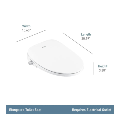 Dimensions of Elongated Electric Bidet Toilet Seat No Fuss With Dual Nozzles For Front And Rear Cleaning Adjustable Water Temperature