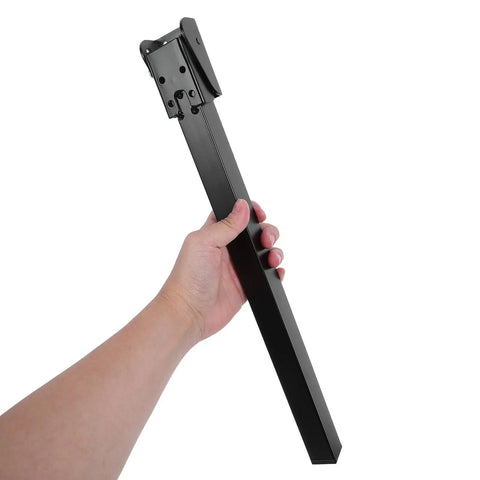 Beefy Heavy Duty Folding Table Legs Set Collapsible Metal Supports with Reinforced Steel Triangular Brackets held in hand