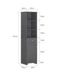 Bathroom Tall Storage Cabinet Freestanding Tower With Shelves And Drawers Multifunctional Corner Unit For Small Spaces
