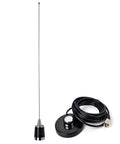 Dual Band VHF UHF NMO Antenna for 2m and 70cm Mobile Radios With Magnetic Base 16 Ft RG58 Cable PL259 UHF Mount Pre Tuned And Ready To Roll Handles Up To 100W