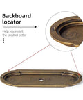 Detailed view of the backplate from the Antique Brass Cabinet Knob With Backplate Set, 24mm Diameter Zinc Alloy Hardware, vintage brushed finish.