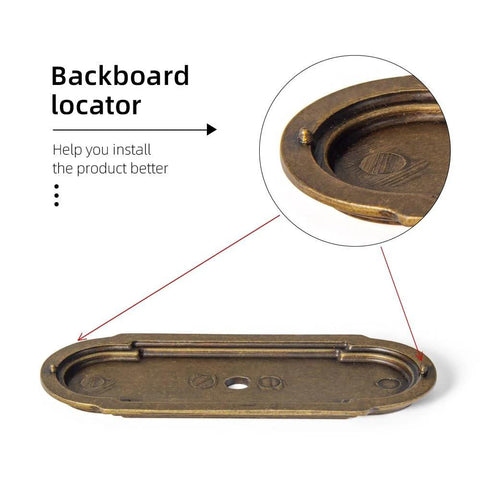 Detailed view of the backplate from the Antique Brass Cabinet Knob With Backplate Set, 24mm Diameter Zinc Alloy Hardware, vintage brushed finish.