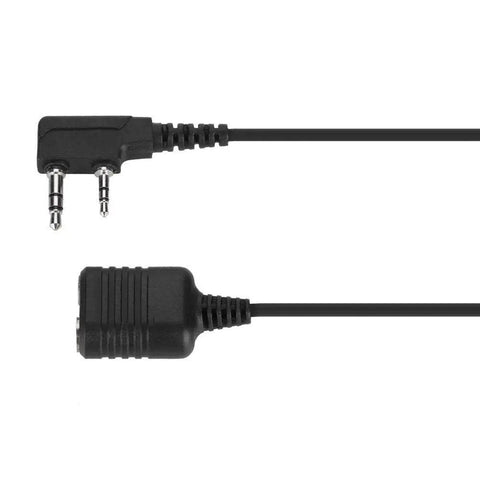 2 Pin K Type Microphone Extension Cable For Walkie Talkies And Headsets Universal 2 Pin Speaker Mic Cord Compatible With Kenwood Baofeng And Other Radios, showing connectors on white background