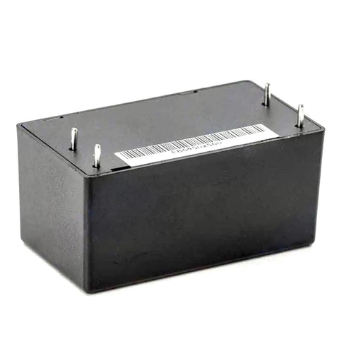 Rock Solid Industrial PCB Mount Power Supply compact black enclosure with pins, designed for clean 12 Volt usage in tight machinery.