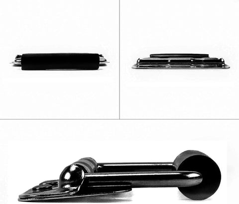 Spring Loaded Case Handle Set Two Pack Heavy Duty Black Surface Mount Chest Handles 140 By 80 Millimeters side view