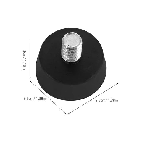 4 Pack M10 Screw On Rubber Foot Pads For Furniture And Chairs, dimensions shown, non slip shock absorbing leveling feet.