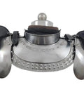 Iron Armor Gorget Set With Pauldrons And Spaulders For Medieval Cosplay, Steel Finish Costume Armor Shield For Shoulder And Neck