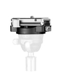 Auto Locking Quick Release Plate With Universal Tripod Base Rock-Solid Anti-Slip Stability For Sliders And Vertical Filming Quick Press-To-Release 15Kg Load Capacity QF 60 Black, featuring arca clamp and 3/8 in screw detail.