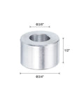 Aluminum Spacer 5 Piece Set With 3/8 Inch Bore, 3/4 Inch Outer Diameter, 1/2 Inch Length Standoff Bushing For 3/8 Inch Screws, Bolts, And Rods, Plain Finish Round Metal Spacer, Built To Last DIY Hardware