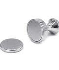 Acoustic Guitar Panel Repair Magnet With Handle For Cracked Panel Fixes, shown with round metal parts on a white background.