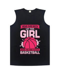 Men's Cotton Muscle Tank Top Super Fly Breathable Sleeveless Summer Undershirt Lightweight Gym Workout Tee With Sun Defense featuring bold basketball graphic.