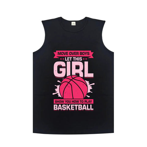 Men's Cotton Muscle Tank Top Super Fly Breathable Sleeveless Summer Undershirt Lightweight Gym Workout Tee With Sun Defense featuring bold basketball graphic.
