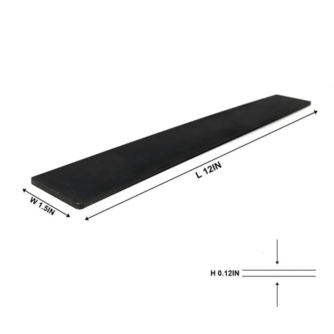 80CRV2 Steel Flat Stock For Knife Making Bladesmithing And Forging Projects, 12x1.5x0.12 inch bar, side view with dimensions