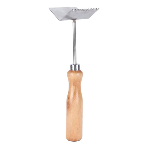 Bee Extractor Shovel For Beehives With Wood Handle Queen Bee Excluder Cleaner Frame Scraper Tool showcasing wooden handle and stainless blade