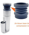 Heavy Duty Coffee Grinder Air Blow Bellow Compatible With Single Dose Hoppers Quick Press Cleanup Tool showing the air-blown bean bin compression roll.